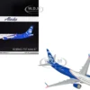 Boeing 737 MAX 8 Commercial Aircraft "Alaska Airlines - Honoring Those Who Serve" (N806AK) White and Blue "Gemini 200" Series 1/200 Diecast Model Airplane by GeminiJets