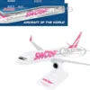 Boeing 737 MAX 8 Commercial Aircraft "Swoop" (C-GORP) White with Pink Tail (Snap-Fit) 1/130 Plastic Model by Skymarks
