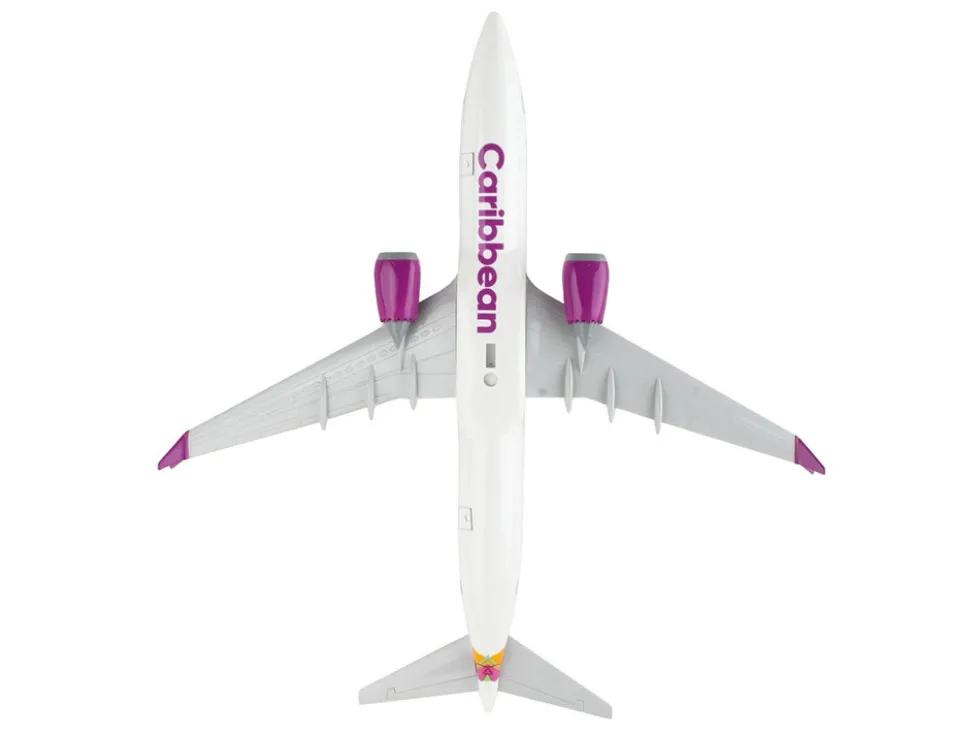 Boeing 737 MAX 8 Commercial Aircraft "Caribbean Airlines" White with Tail Graphics (Snap-Fit) 1/130 Plastic Model by Skymarks