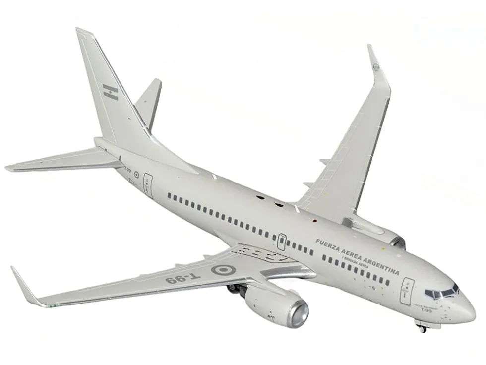Boeing 737-700 Transport Aircraft "Fuerza Aerea Argentina (Air Force)" (T-99) Gray "Gemini 200" Series 1/200 Diecast Model Airplane by GeminiJets