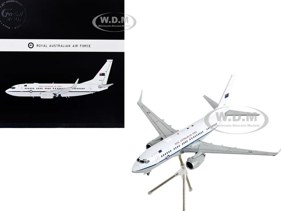 Boeing 737 700 Transport Aircraft Royal Australian Air Force A36-001 White and Gray Gemini 200 Series 1/200 Diecast Model Airplane GeminiJets G2RAA1222