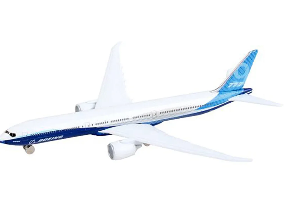 Boeing 777X Commercial Aircraft "Corporate Livery" White and Blue Diecast Model Airplane by Daron