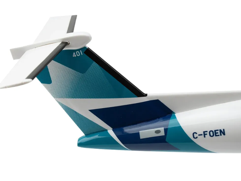 Bombardier Q400 Commercial Aircraft "Air Canada" (C-FOEN) White with Tail Graphics (Snap-Fit) 1/100 plastic model by Skymarks
