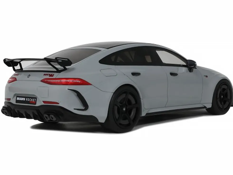 2024 Brabus Rocket 1000 Nardo Gray with Black Top 1/18 Model Car by GT Spirit