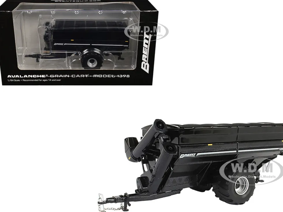 Brent 1398 Avalanche Grain Cart with Flotation Tires Black Metallic 1/64 Diecast Model by SpecCast