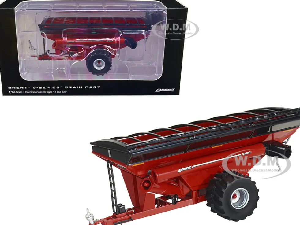 Brent V1300 Grain Cart with Tires Red 1/64 Diecast Model SpecCast UBC024