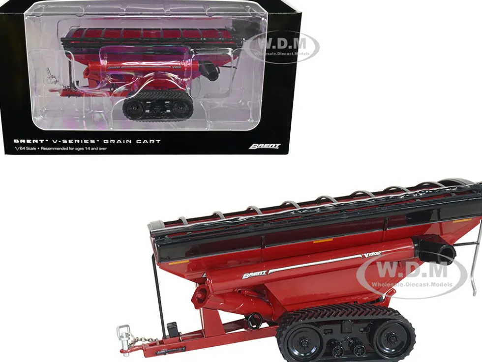 Brent V1300 Grain Cart with Tracks Red 1/64 Diecast Model SpecCast UBC025