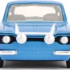 Brian's Ford Escort Light Blue White Stripes Fast & Furious Movie 1/32 Diecast Model Car Jada 97188