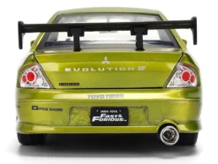 Brian's Mitsubishi Lancer Evolution VII Green Color Brush Finish "2 Fast 2 Furious" (2003) Movie "25 Years of Fast & Furious" Series 1/24 Diecast Model Car by Jada