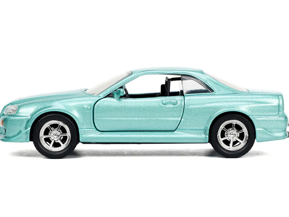 Brian's Nissan Skyline GT-R (BNR34) RHD (Right Hand Drive) Turquoise Metallic "Fast & Furious" Movie 1/32 Diecast Model Car by Jada