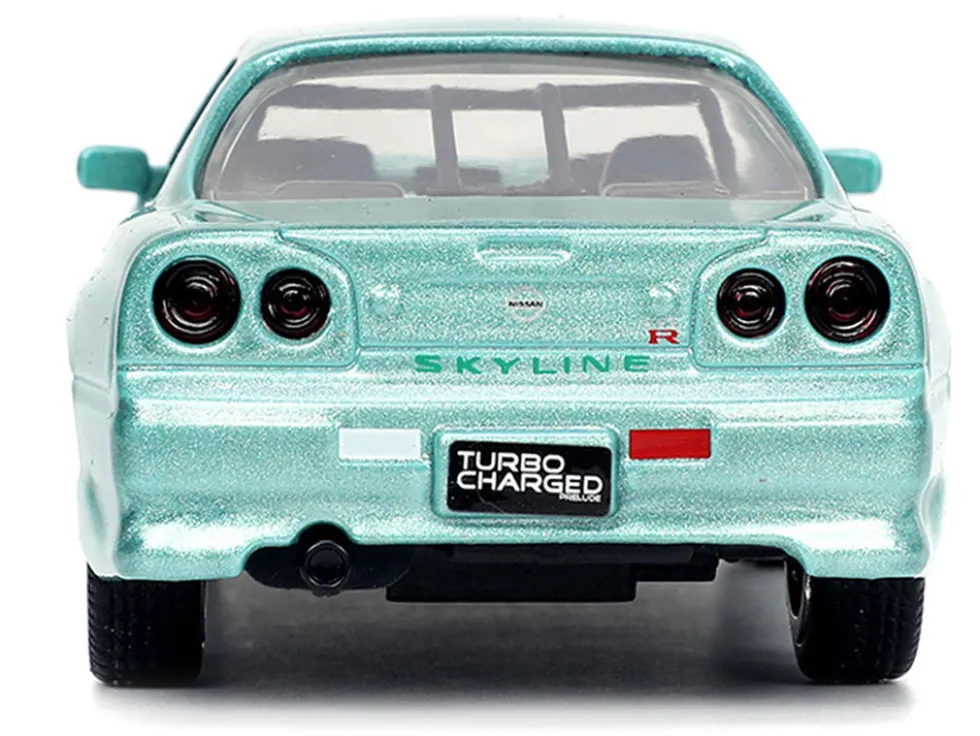 Brian's Nissan Skyline GT-R (BNR34) RHD (Right Hand Drive) Turquoise Metallic "Fast & Furious" Movie 1/32 Diecast Model Car by Jada