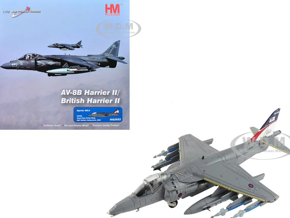 British Aerospace Harrier GR.9 Aircraft "ZD406, Royal Navy Strike Wing, RAF Station Cottesmore" (2009) British Royal Air Force/Navy "Air Power Series" 1/72 Diecast Model by Hobby Master