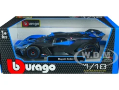 Bugatti Bolide Blue Carbon Gray 1/18 Diecast Model Car Bburago 11047