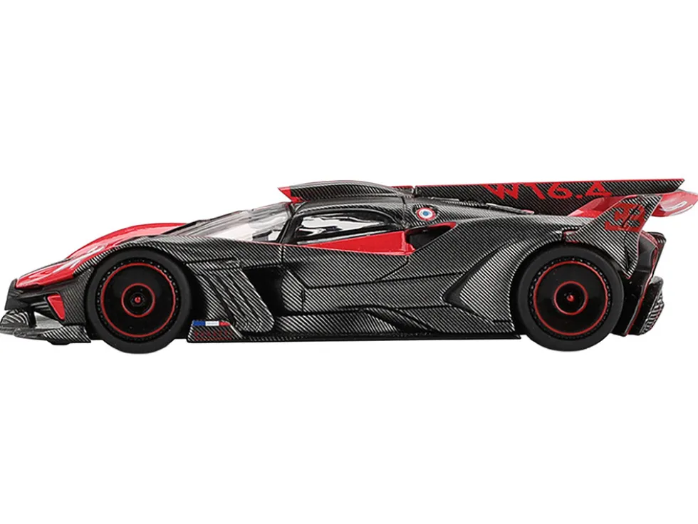 Bugatti Bolide Red and Carbon Fiber Limited Edition 1/64 Diecast Model Car by Mini GT