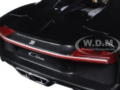 2016 Bugatti Chiron Red with Black 1/18 Diecast Model Car Bburago 11040