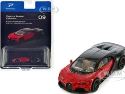 Bugatti Chiron Supersport Italian Red and Nocturne Black Hypercar League Collection 1/64 Diecast Model Car PosterCars H09B