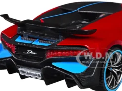 Bugatti Divo Red Metallic with Carbon and Blue Accents 