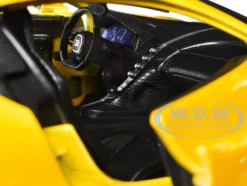 Bugatti Divo Yellow Metallic with Carbon and Blue Accents "Special Edition" 1/24 Diecast Model Car by Maisto