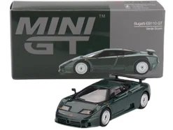 Bugatti EB110 GT Verde Scuro Dark Green Metallic Limited Edition 1/64 Diecast Model Car by Mini GT