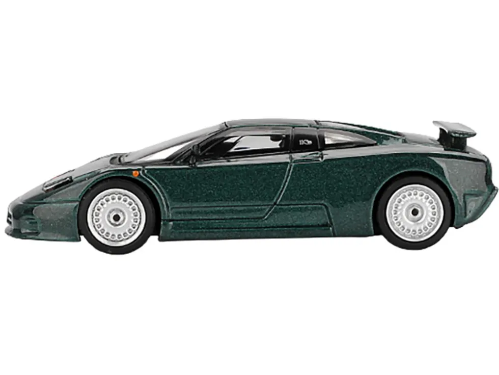 Bugatti EB110 GT Verde Scuro Dark Green Metallic Limited Edition 1/64 Diecast Model Car by Mini GT
