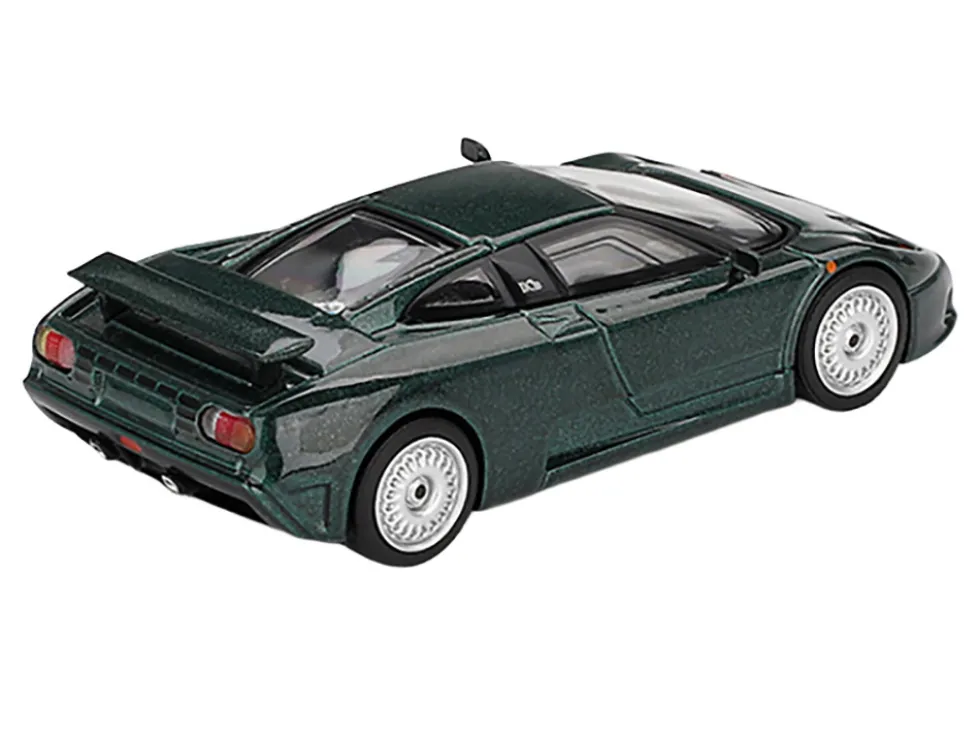 Bugatti EB110 GT Verde Scuro Dark Green Metallic Limited Edition 1/64 Diecast Model Car by Mini GT