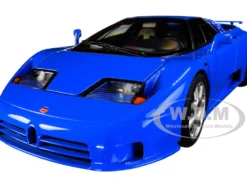Bugatti EB110 SS Super Sport French Racing Blue Silver Wheels 1/18 Model Car Autoart 70917