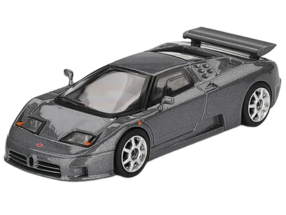 Bugatti EB110 Super Sport Grigio Scuro Dark Gray Metallic Limited Edition 1/64 Diecast Model Car by Mini GT