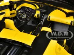 Bugatti Mistral Yellow with Carbon Accents 1/18 Diecast Model Car by Bburago