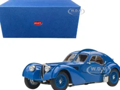 1938 Bugatti Type 57SC Atlantic Metal Wire Spoke Wheels Blue 1/43 Diecast Model Car Autoart 50947
