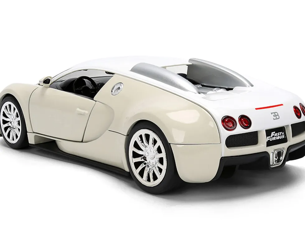 2011 Bugatti Veyron White and Tan "Furious 7" (2015) Movie "25 Years of Fast & Furious" Series 1/24 Diecast Model Car by Jada