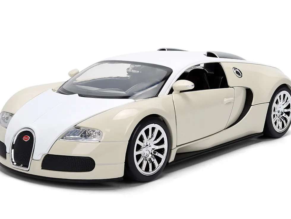 2011 Bugatti Veyron White and Tan "Furious 7" (2015) Movie "25 Years of Fast & Furious" Series 1/24 Diecast Model Car by Jada
