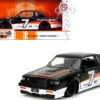 1987 Buick Grand National #7 "Buick Racing" Black and White with Stripes "Bigtime Muscle" Series 1/24 Diecast Model Car by Jada
