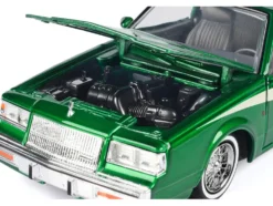1987 Buick Regal 3.8 SFI Turbo Green Metallic Cream with Graphics Get Low Series 1/24 Diecast Model Car Motormax 79023