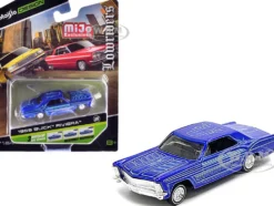 1965 Buick Riviera Candy Blue with Graphics "Lowriders" "Maisto Design" Series 1/64 Diecast Model Car by Maisto