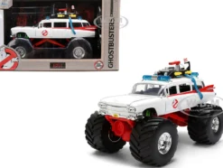 1959 Cadillac Ambulance Ecto-1 "Ghostbusters" (1984) Movie Monster Truck Version "Hollywood Rides" Series 1/24 Diecast Model Car by Jada
