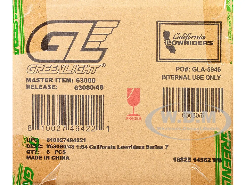 California Lowriders Series 7 Set of 6 pieces 1/64 Diecast Model Cars by Greenlight