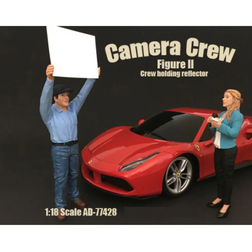 Camera Crew Figure II "Crew Holding Reflector" For 1:18 Scale Models American Diorama 77428