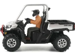 Can-Am Defender XMR Silver Metallic and Black with Driver Figure 1/32 Diecast Model by BRP Models