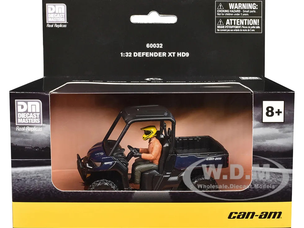 Can-Am Defender XT HD9 Navy Blue and Black with Driver Figure 1/32 Diecast Model by BRP Models