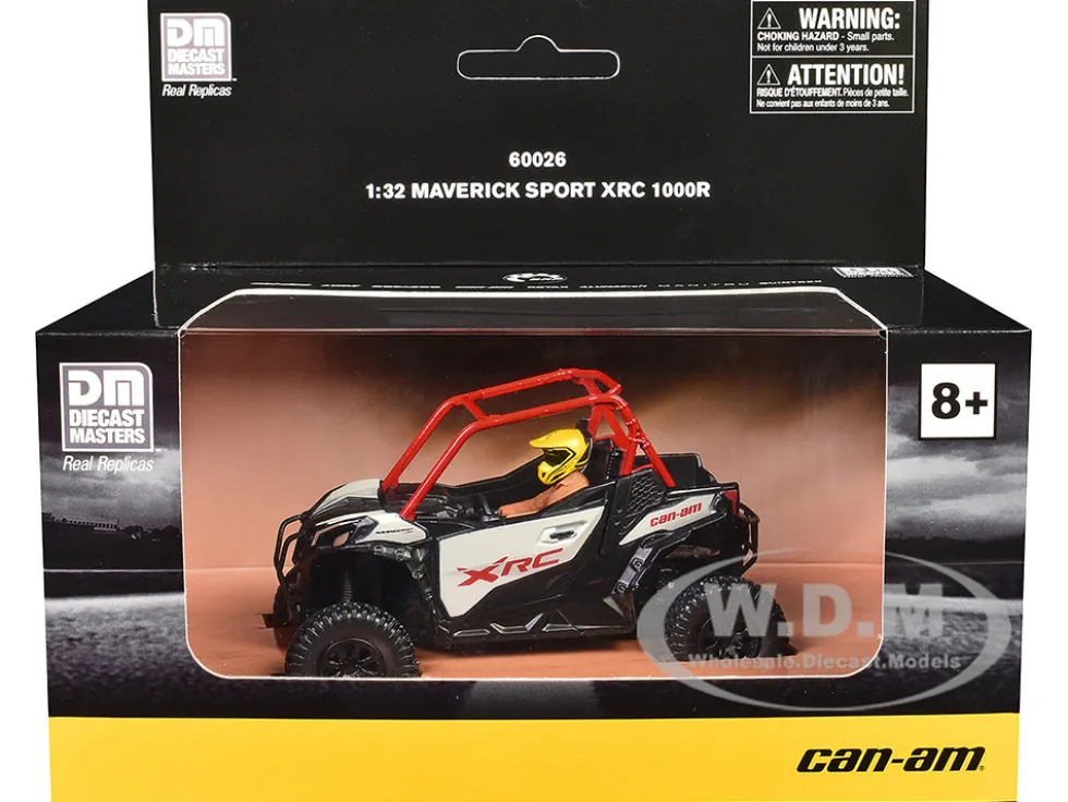 Can-Am Maverick Sport XRC 1000R Red and Gray with Driver Figure 1/32 Diecast Model by BRP Models