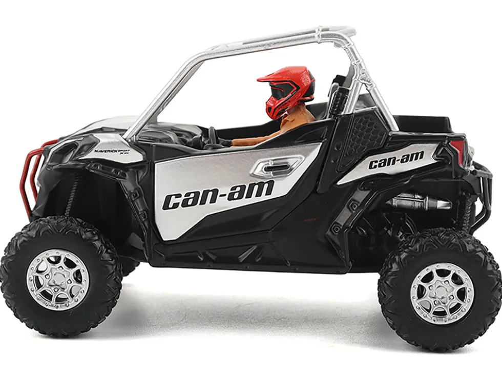 Can-Am Maverick Sport XXC 1000R Silver Metallic and Black with Driver Figure 1/32 Diecast Model by BRP Models