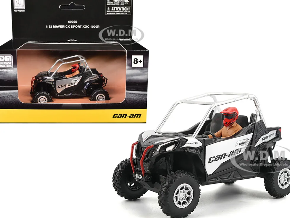 Can-Am Maverick Sport XXC 1000R Silver Metallic and Black with Driver Figure 1/32 Diecast Model by BRP Models