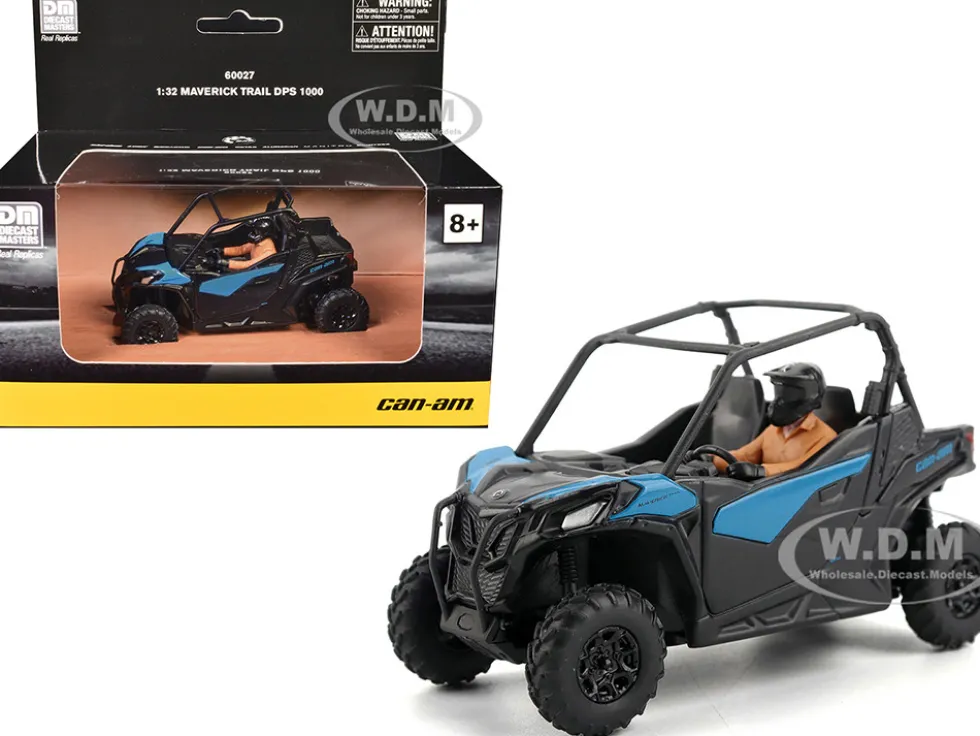 Can-Am Maverick Trail DPS 1000 Blue and Black with Driver Figure 1/32 Diecast Model by BRP Models