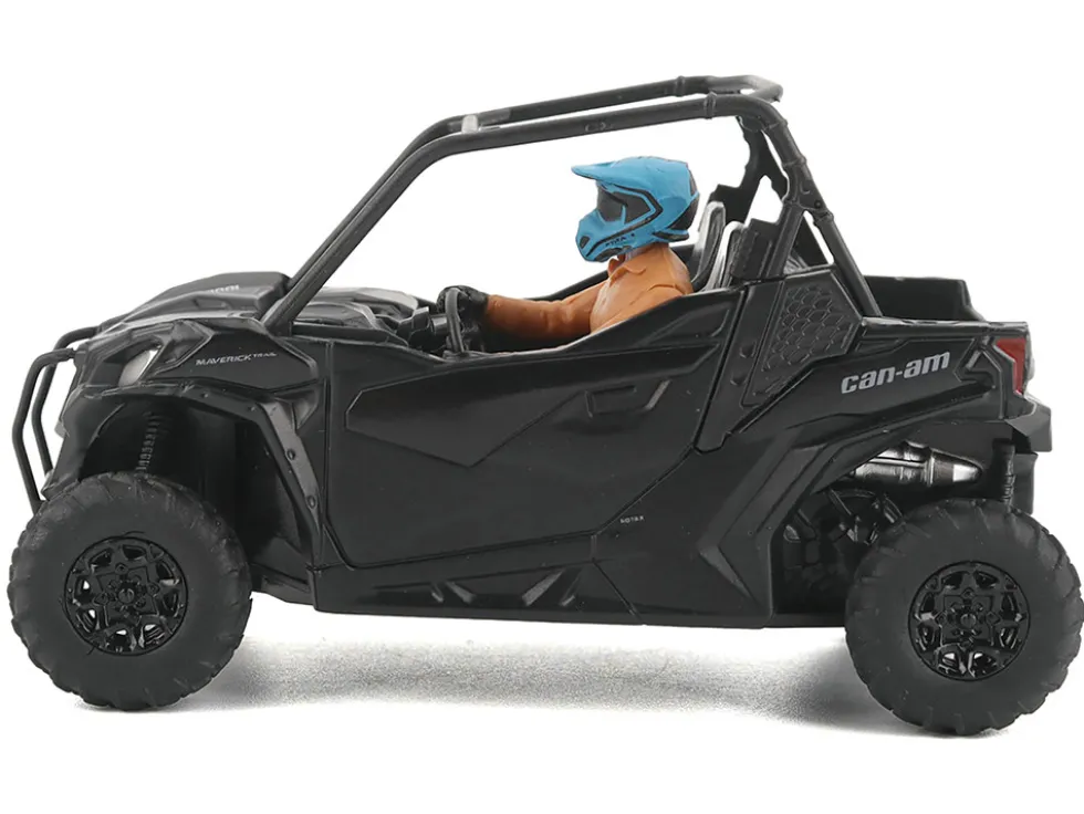 Can-Am Maverick Trail DPS 1000 Matt Black with Driver Figure 1/32 Diecast Model by BRP Models