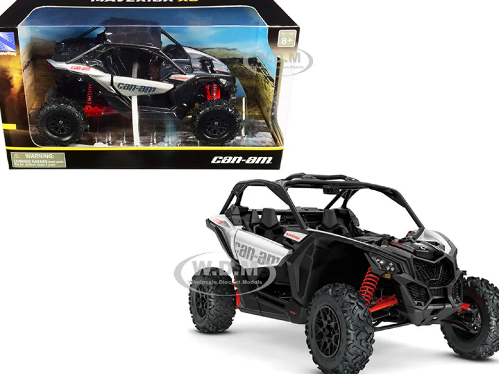 CAN-AM Maverick X3 ATV Hyper Silver Red 1/18 Diecast Model New Ray 58193 A