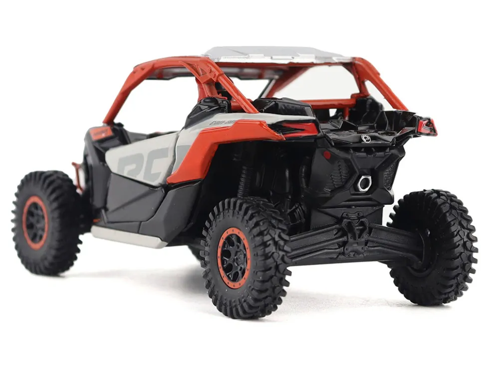 Can-Am Maverick X3 X RS Turbo RR Chalk Gray and Magma Red with Driver Figure 1/32 Diecast Model by BRP Models