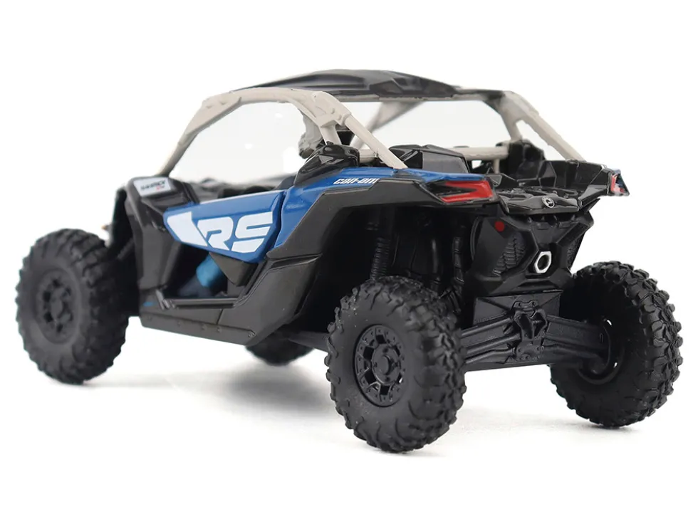 Can-Am Maverick X3 X RS Turbo RR Intense Blue and Chalk Gray with Driver Figure 1/32 Diecast Model by BRP Models