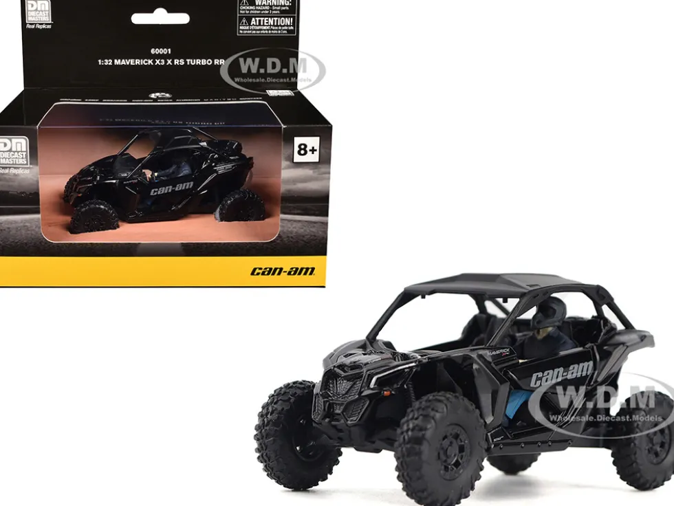 Can-Am Maverick X3 X RS Turbo RR Triple Black with Driver Figure 1/32 Diecast Model by BRP Models
