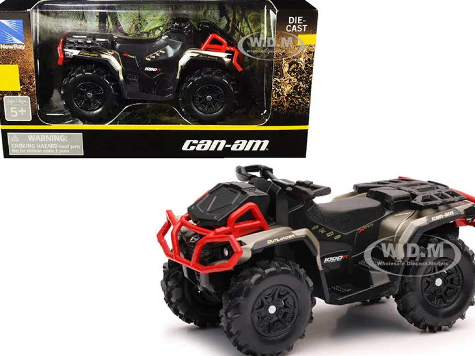 Can-Am Outlander XMR 1000R ATV Black Gold Diecast Model New Ray 07373