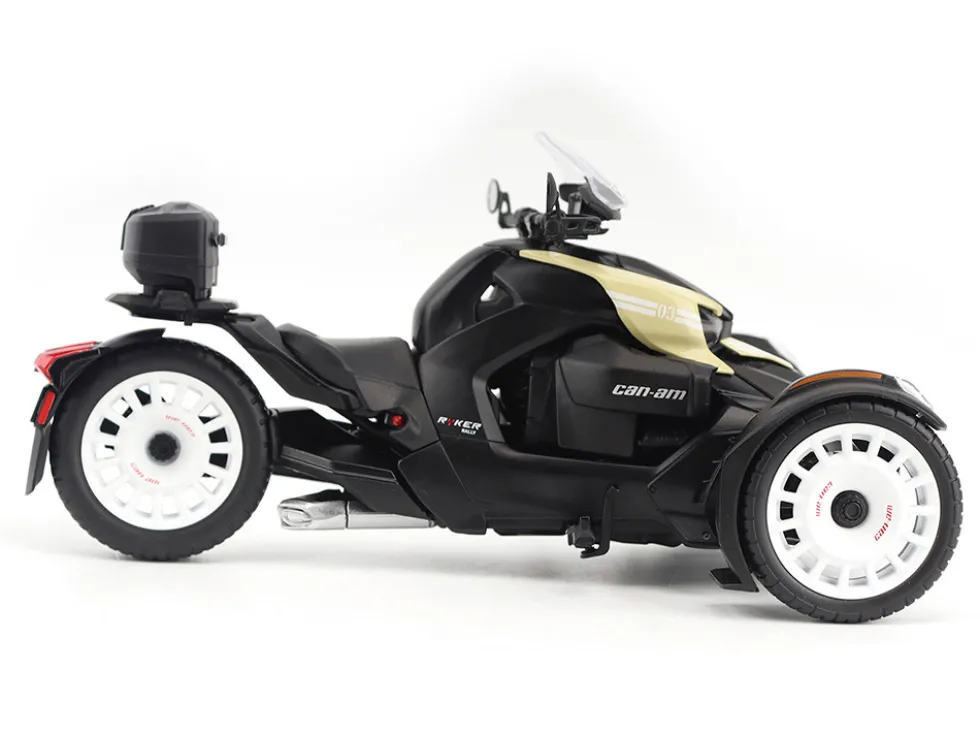 Can-Am Ryker Rally 3-Wheel Motorcycle Sand Storm and Black 1/12 Diecast Model by BRP Models